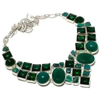 Хромдиопсид ручной работы ювелирное ожерелье из стерлингового серебра 925 пробы 18 дюймов y4y03