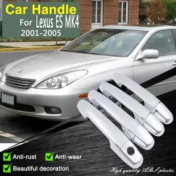 Хромированная крышка дверной ручки для Lexus ES MK4 Toyota Windom Camry Prominent 2001 ~ 2005, автомобильные аксессуары, нержавеющие наклейки Handle 1 keyhole