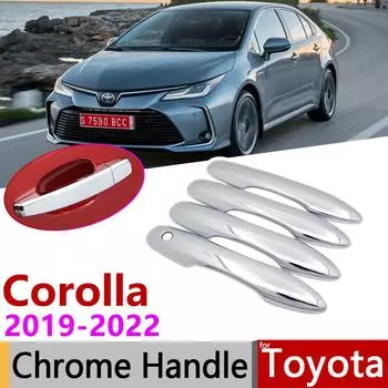 Хромированная крышка дверной ручки для Toyota Corolla Auris E210 ~ 2022, автомобильные аксессуары, набор накладок, наклеек No Keyless Entr