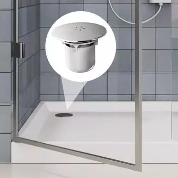 Хромированная крышка сливного отверстия для душа Простая установка Dip Cup Быстрый слив