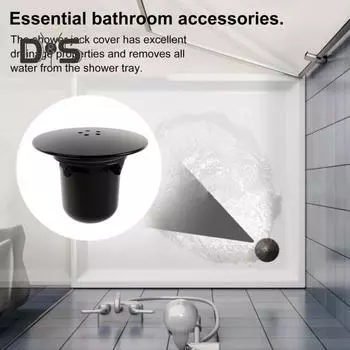 Хромированная крышка сливного отверстия для душа Простая установка погружного стакана Быстрый слив Сменная крышка сифона британского стандарта чёрный