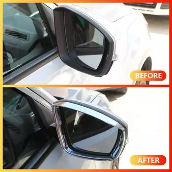 Хромированная крышка зеркала заднего вида для Volkswagen T-ROC TROC 2017-2020 2021 2022, солнцезащитный щиток от дождя, дефлекторная отделка, автомобильные аксессуары sliver