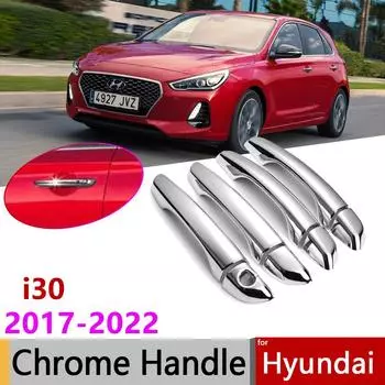 Хромированная накладка на ручку для Hyundai i30 Elantra PD GT 2017 2018 2022, автомобильные аксессуары, наклейки для автомобиля 1 Keyhole 2 Buttons