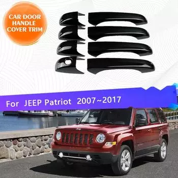 Хромированная накладка на ручку двери автомобиля, набор накладок для JEEP Patriot Liberty Russi 2007 ~ 2017, Blcak, хромированный Стайлинг, внешняя часть Metallic Silver 4pcs