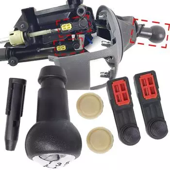 Хромированная ручка переключения передач 5+R для Citroen C4 Picasso 2007 2008 2009 2010 2011 2012 2013, комплект для ремонта тяги троса переключения передач, концевой втулки цанги 1pc