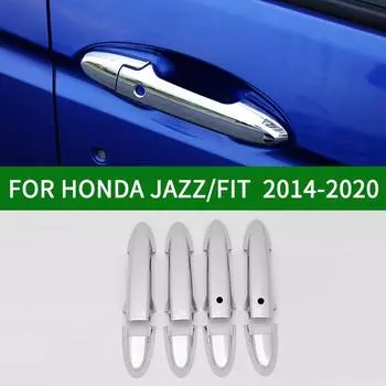 Хромированная серебристая накладка на ручку боковой двери для Honda JAZZ FIT 2014 2015 2016 2017 without smart entry