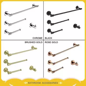 Хромированная вешалка для полотенец из нержавеющей стали, держатель для бумажных полотенец, крючок для одежды, ершик для унитаза, настенное крепление для спальни, аксессуары для ванной комнаты