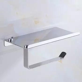 Хромированная вешалка-крючок для держателя телефона в рулоне туалетной бумаги с крепежными винтами One Size серебряный