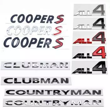 Хромированные буквы ABS, эмблема, значок, наклейка на кузов автомобиля, багажник, логотип, наклейка для Mini Cooper Countryman Clubman F54 F55 F56 R55 R56 R60 F60 Cooper S чёрный