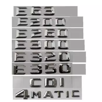Хромированные буквы багажника автомобиля, эмблема, эмблема, эмблема для E43 E55 E63 E200 E250 E300 E320 E350 E400 E180 4MATIC CDI CDI серебряный