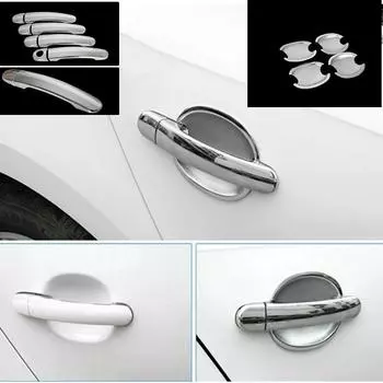 Хромированные дверные ручки для VW Golf 5 Mk5, хромированные накладки на автомобильные аксессуары Volkswagen, наклейки 1