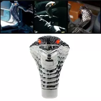 Хромированные красные синие светодиодные глаза автомобиля Cobra Ручная ручка переключения передач Змеиный переключатель Универсальный подарок для водителя красный