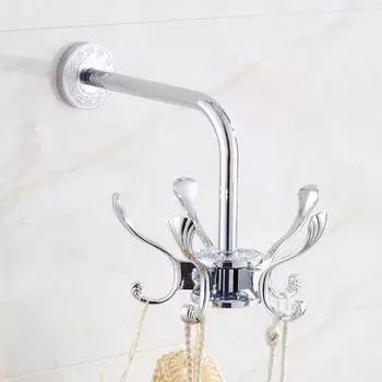 Хромированные крючки для халатов, твердые латунные, подвижные, гибкие крючки для одежды, мешки для полотенец, вешалки для одежды, настенные аксессуары для ванной комнаты, вешалка для полотенец