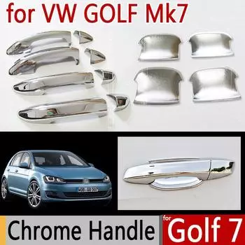 Хромированные накладки на дверные ручки для VW Golf 7 MK7, набор хромированных накладок для 4 дверей Volkswagen 2013-2017, аксессуары для автомобиля Handle