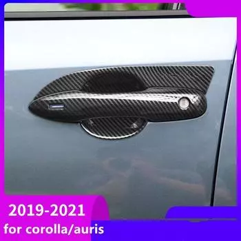 Хромированные ручки из углеродного волокна, накладка для Toyota Corolla Auris E210, автомобильные аксессуары, наклейки, автостайлинг 0 Keyless Entry