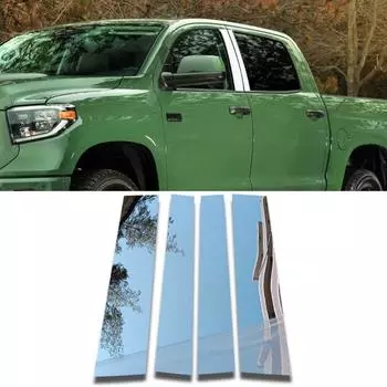 Хромированные стойки для дверных окон, стойки, накладка, автомобильные аксессуары для Toyota Tundra Crew Max Cab/Double Cab 2007-2018 2019 2020 2021