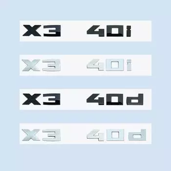 Хромированный черный 3D 2,6 см M X3M40i X3M40d цифры ABS эмблема для BMW X3 SeriesF25 G08 G45 логотип багажника автомобиля X3 серебряный