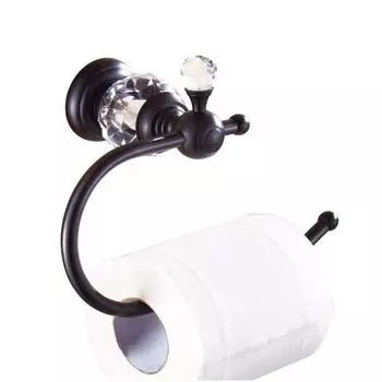 Хромированный держатель для туалетной бумаги из цельной латуни, держатель для рулона, настенный держатель для бумажных полотенец, черное золото, аксессуары для ванной комнаты золотой