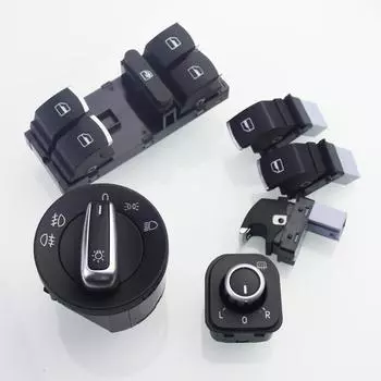 Хромированный европейский переключатель фар для Vw Golf 5 6 Gti Mk5 Mk6 Jetta 5 6 Passat B6 Touran Tiguan Seat Alhambra Oem 5nd941431a