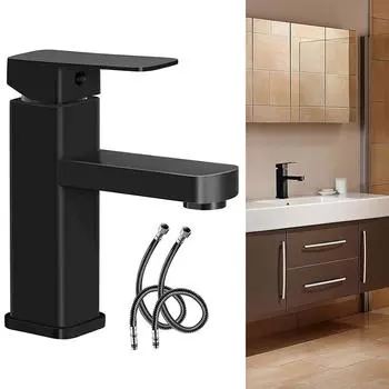 Хромированный квадратный смеситель для раковины в ванной комнате, высококачественный смеситель