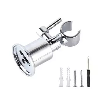 Хромированный металлический держатель для душевой лейки, регулируемый на 180 градусов, ручной кронштейн с монтажной гайкой, настенное крепление для душевой лейки