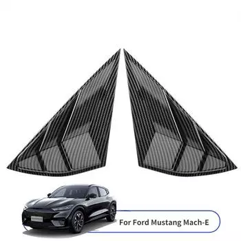 Хромированный стиль для Ford Mustang Mach-E, задняя боковая вентиляционная решетка, отделка жалюзи, внешняя декоративная шторка, автомобильные аксессуары