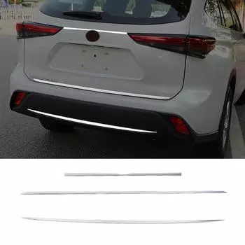 Хромированный стиль для Toyota Highlander XU70 2024 года выпуска, задняя крышка багажника, молдинг, накладка на бампер, декоративная накладка из нержавеющей стали