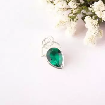 Хромовый диопсид Драгоценный камень 925 Стерлинговое серебро Ювелирная подвеска 1.01 Подарок для жены PP-56-7