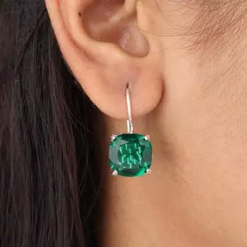 Хромовый диопсид Драгоценный камень 925 Стерлинговое серебро Ювелирные изделия Ручной работы Серьги 1 EE-172-1