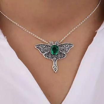 Хромовый диопсид Драгоценный камень 925 Стерлинговое серебро Ювелирная подвеска 1.2 Подарок для жены CP-31-5