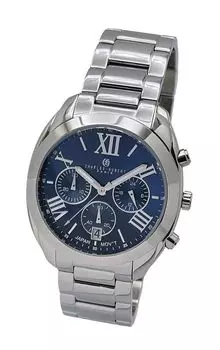 Хронограф Дата Серебро [Charles Hubert] 4034-E Мужские синий