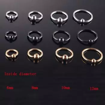 Хрящевой Круглый Трагус Хеликс Пирсинг Уха Ювелирные Изделия Модные Аксессуары Серьги-подвески Серьги-кольца black-6mm
