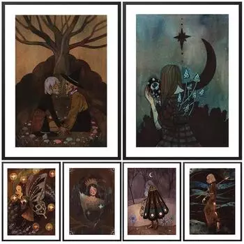 Хрупкая найденная потерянная картина маслом на стену в гостиной, скандинавский постер «Увидимся в звездном свете» 21cm30cm NoFrame