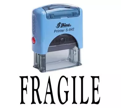 ХРУПКАЯ самоклеящаяся резиновая печать Офисная стационарная блестящая печать на заказ Impression Area 14 mm x 38 mm красный