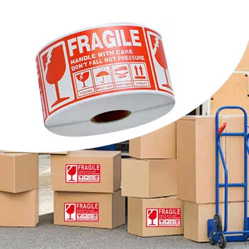 Хрупкие наклейки для транспортировки и перемещения, «Осторожно обращаться», предупреждающие этикетки, Style E
