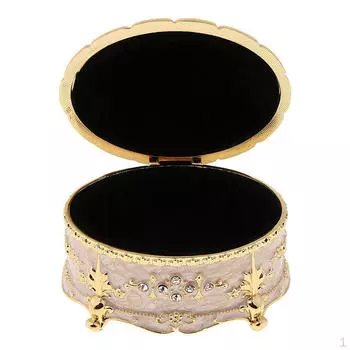Хрустальная эмаль овальная металлическая винтажная шкатулка для драгоценностей Подарочные уши для хранения,