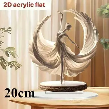 Хрустальная балерина, плоский акрил 2D, настольное украшение, подходит для гостиной, офиса, подарков, вечеринок, Рождества, Хэллоуина 20cm