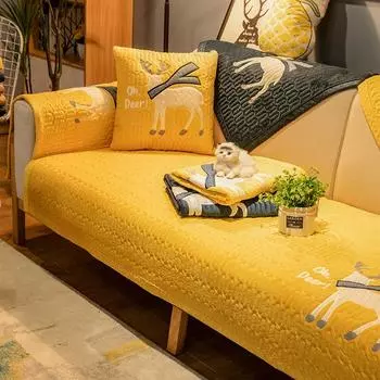 Хрустальная бархатная подушка для дивана, новый зимний плюшевый утолщенный чехол для дивана, универсальный универсальный нескользящий чехол для дивана, ткань 70*70cm
