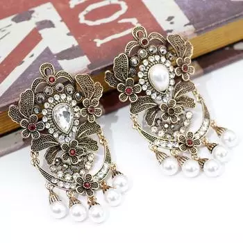 Хрустальная брошь, богемная женская брошь, античное золото, этническое свадебное платье, ювелирная брошь для невесты белый