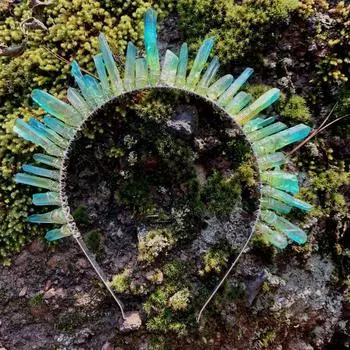 Хрустальная корона, натуральный кристалл, повязка на голову, диадемы ведьмы, свадебные украшения, вечерние украшения, Викка, реквизит для косплея, кварцевая повязка на голову, свадебные подарки