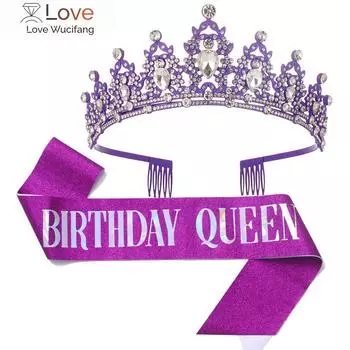 Хрустальная корона, свадебная королевская тиара, повязка на голову для девочек, выпускной, день рождения, корона, набор, повязки для волос, диадема, свадебные украшения для волос, аксессуары красный