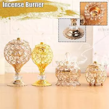 Хрустальная курильница для благовоний в арабском стиле, металлическое кадило, традиционные декоративные украшения для дома Style 2