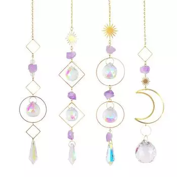 Хрустальная люстра Солнца, подвеска, призма, колокольчик, подвесной светильник, орнамент, автомобильный кулон # K