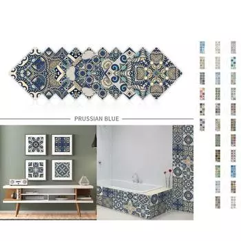 Хрустальная плитка самоклеящаяся 3D наклейка на стену кухонные обои фрески водонепроницаемые наклейки для украшения гостиной ванной комнаты 10cmX10cmX10pcs красный