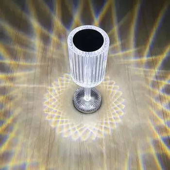 Хрустальная Роза Перезаряжаемая Портативная Сенсорная Прикроватная Лампа Настольная Лампа Для Гостиной Спальни 3 Colors