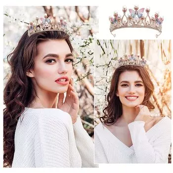 Хрустальная тиара Корона Жемчужная принцесса Костюм Корона повязка на голову 1 count (Pack of 1)