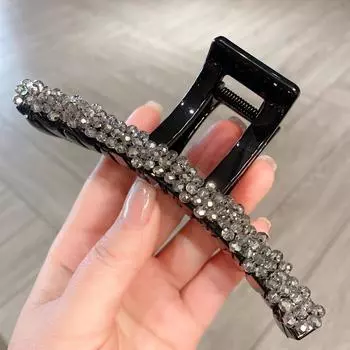 Хрустальная заколка для волос с бисером, изысканная и неземная, большой аксессуар для волос для женщин