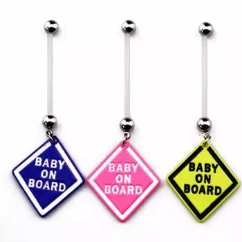 Хрустальное кольцо для пупка, кольца для живота ребенка на борту, висячие украшения для пирсинга, хороший подарок для беременных жёлтый