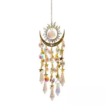 Хрустальное солнце, Украшение для окна, Подвесные колокольчики для окна, дома, сада, вечеринок One Size белый