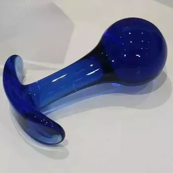 Хрустальное стекло, синий якорь, анальный шарик из бисера